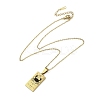 304 Stainless Steel Black Enamel Rectangle with Constellation Pendant Necklaces NJEW-I128-01C-3