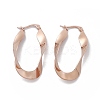 201 Stainless Steel Twist Oval Hoop Earrings with 304 Stainless Steel Pins for Women EJEW-B016-20KCG-1