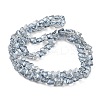 Pearl Luster Plated Electroplate Transparent Glass Beads Strands EGLA-G037-11A-PL01-2