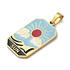 Ion Plating(IP) 304 Stainless Steel Enamel Pendants STAS-Q003-01G-08-3