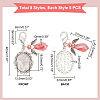 40Pcs 8 Style Oval Alloy Pendant Locket Pendant Decorations HJEW-AB00200-2