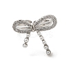 Brass Micro Pave Cubic Zirconia Open Cuff Rings for Women RJEW-M169-01P-1
