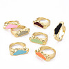 Alloy Enamel Wide Band Rings RJEW-N034-003-RS-1