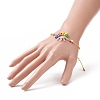 Glass Seed Sunflower Braided Bead Bracelet BJEW-MZ00023-3
