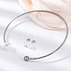 Round Plastic Imitation Pearl Stud Earrings & Cubic Zirconia Rhinestone Cuff Choker Necklaces Sets SJEW-U003-07P-1