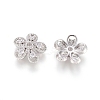 5-Petal Brass Micro Pave Clear Cubic Zirconia Bead Caps ZIRC-G153-41P-2