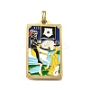Tarot 304 Stainless Steel Enamel Pendants STAS-M119-07M-G-1