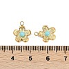 Synthetic Turquoise Flower Charms STAS-I325-143G-01-3