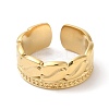 304 Stainless Steel Textured Open Cuff Ring for Women RJEW-I098-08G-2