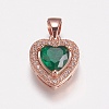 Brass Micro Pave Cubic Zirconia Charms LS-ZIRC-E143-58C-RG-1