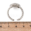Brass Micro Pave Cubic Zirconia Adjustable Open Cuff Rings for Women RJEW-A072-01A-P-5