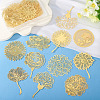 24Pcs 12 Styles Brass Filigree Big Pendants KKC-TA0001-05-5