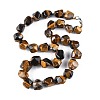 Natural Tiger Eye Nuggets Beaded Necklaces for Women Men NJEW-K388-01J-5