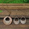 Bohemian Alloy & Wood Pendant Necklaces & Dangle Earrings Sets WG8FC17-02-1