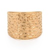 Ion Plating(IP) 304 Stainless Steel Open Cuff Ring RJEW-C025-27G-2
