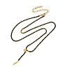 304 Stainless Steel Emerald Rhinestone Cup Chain Snake Tennis Necklaces for Women NJEW-A051-02G-4