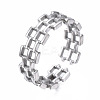 Non-Tarnish 304 Stainless Steel Square Open Cuff Ring RJEW-T023-15P-3