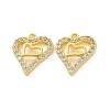 Brass Micro Pave Clear Cubic Zirconia Charms KK-E068-VF188-2