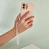 Round Synthetic Moonstone Beaded Mobile Straps HJEW-SW00042-01-5