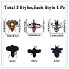 Gorgecraft 3Pcs 3 Style Bees Shape Felt Sew on Appliques DIY-GF0008-65-2