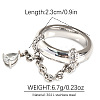 304 Stainless Steel Micro Pave Clear Cubic Zirconia Finger Rings FS-WGB0E10-05-1