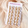304 Stainless Steel Polishing Effect Hoop Earrings EJEW-M001-32G-2