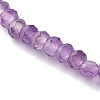Faceted Rondelle Natural Amethyst Beads Stretch Bracelets BJEW-JB06383-02-4