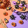8Pcs 4 Styles Halloween Food Grade Silicone Focal Beads SIL-YW0002-17-4