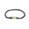 Synthetic Hematite Column & Cone Beaded Stretch Adjustable Magnetic Therapy Anklets with Luminous Beads FS-WGCFE2C-01-5