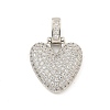 Brass Micro Pave Clear Cubic Zirconia Pendants KK-B099-01P-V-1