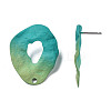 Spray Painted Iron Stud Earring Findings IFIN-N008-022A-3