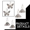 ANATTASOUL 2 Pairs 2 Style Moth & Butterfly Zinc Alloy Dangle Hoop & Leverback Earrings EJEW-AN0002-64-3
