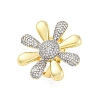 Brass Micro Pave Clear Cubic Zirconia Cuff Rings for Women RJEW-H248-02GP-4