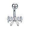 Clear Cubic Zirconia Belly Button Rings WG9960A-30-1