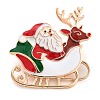 Christmas Theme Alloy Enamel Brooches JEWB-S022-03H-1