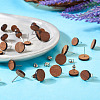  24Pcs 3 Styles Walnut Wood Flat Round Stud Earrings with 304 Stainless Steel Pin for Women EJEW-TA0001-25-15