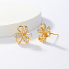 Elegant Clover Brass Stud Earrings ZM7919-3