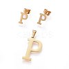 304 Stainless Steel Pendants and Stud Earrings Jewelry Sets SJEW-P099-16G-1