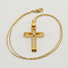 316 Surgical Stainless Steel Pave Clear Cubic Zirconia Religion Hollow Cross Pendant Necklaces for Women WGFBAC1-02-1
