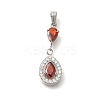 304 Stainless Steel Micro Pave Cubic Zirconia Pendants STAS-H228-03P-05-1