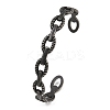 316 Surgical Stainless Steel Oval Link Chain Cuff Bangles BJEW-C125-03AS-2