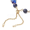 Glass & Natuarl Lapis Lazuli Slider Bracelets BJEW-JB12898-01-4