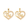 Brass Micro Pave Clear Cubic Zirconia Pendants X-ZIRC-Z007-12G-1