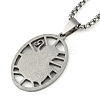 201 Stainless Steel Hollow Catholic Saint Benedict Oval Pendant Box Chain Necklaces LS-NJEW-D089-05P-1