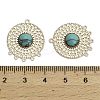 Brass Pave Dyed Synthetic Turquoise Flat Round Chandelier Component Links KK-Z088-05G-02-3