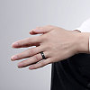 Fashionable 316L Titanium Steel Heartbeat Wide Band Rings for Men RJEW-BB07094-8-5
