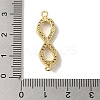 Rack Plating Brass Micro Pave Cubic Zirconia with Enamel Links KK-P267-15G-3