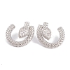 Rack Plating Brass Cubic Zirconia Stud Earrings EJEW-S219-07P-1