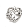 Brass Micro Pave Clear Cubic Zirconia Pendants LS-KK-G530-01C-P-1