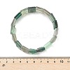Square Natural Fluorite Beads Stretch Bracelets for Women Men BJEW-C097-06L-5